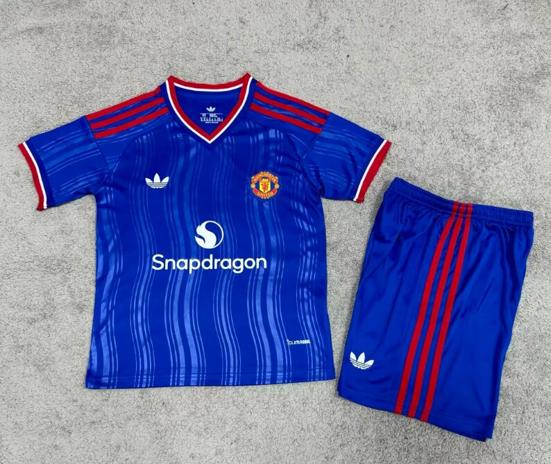 Kids-Manchester Utd 26/27 Away Blue Soccer Jersey
